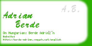 adrian berde business card